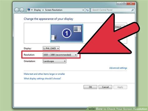 how to check display size of monitor