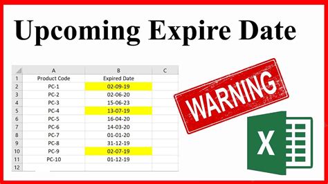 how to check expiration date in excel