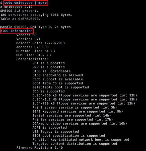 how to check firmware version in linux