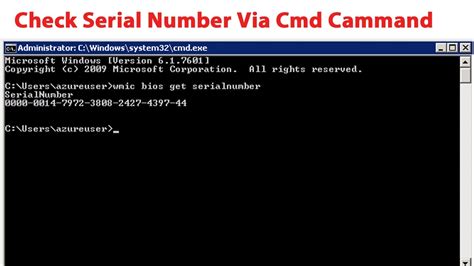 how to check for serial number using cmd