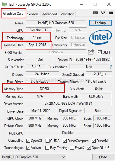 how to check gpu specs in windows 10