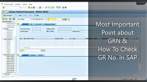 how to check grn report in sap