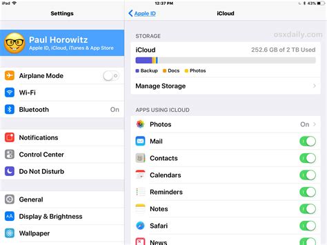 how to check icloud in settings