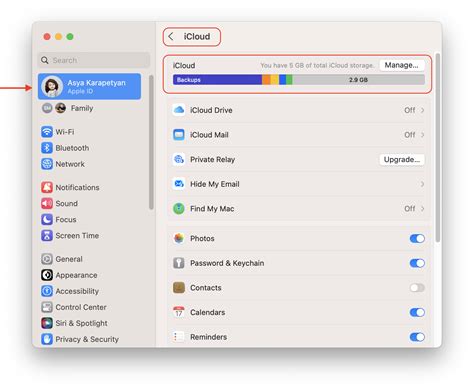 how to check icloud settings on mac