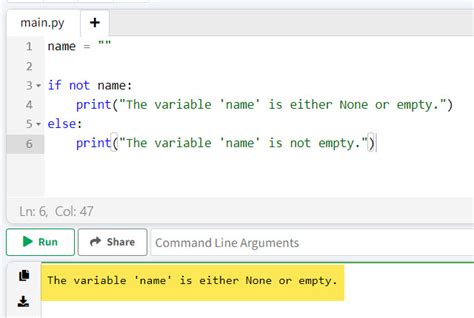 how to check if a valeu is null