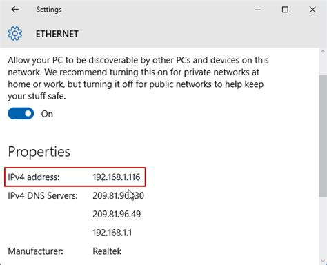 how to check ipv4 address in windows 10