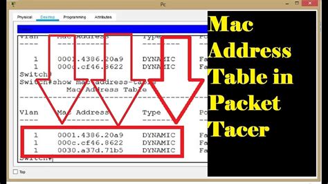 how to check mac address of pc in packet tracer
