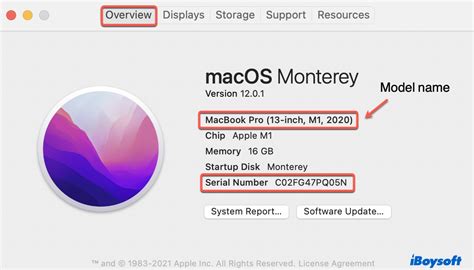 how to check macbook model with serial number