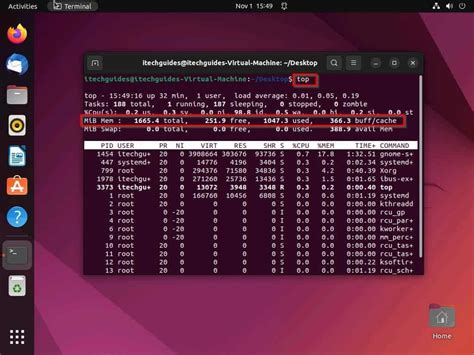 how to check memory on linux terminal