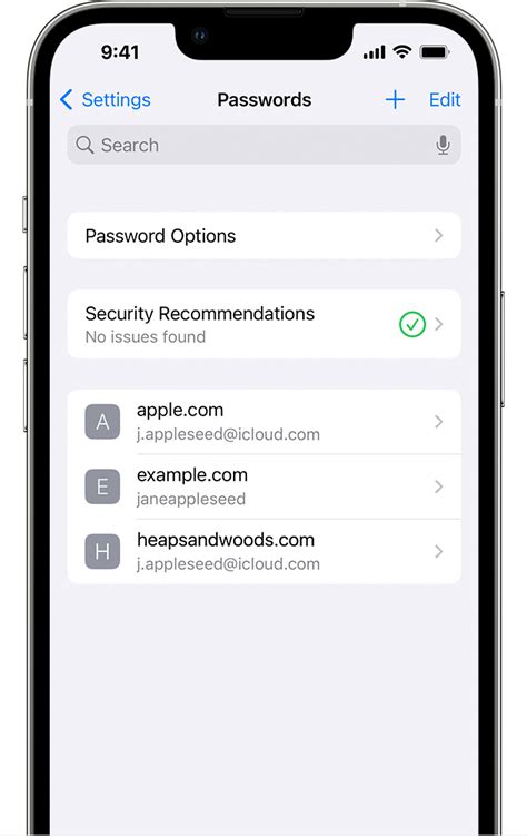how to check my saved passwords on apple