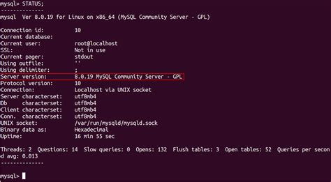 how to check mysql version in mysql