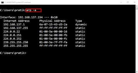 how to check network ip address using cmd