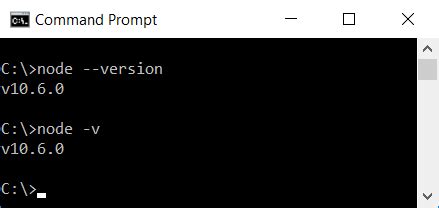 how to check node version in windows 10