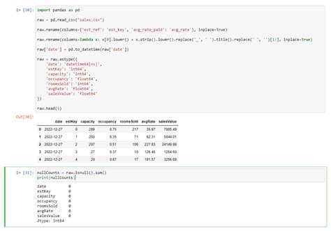 how to check null values in pandas dataframe