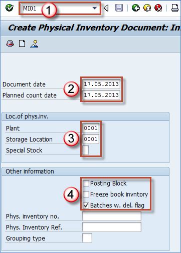 how to check open physical inventory document in sap