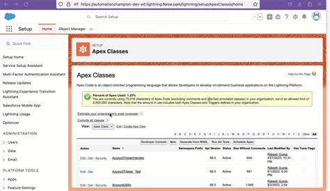 how to check overall code coverage in salesforce