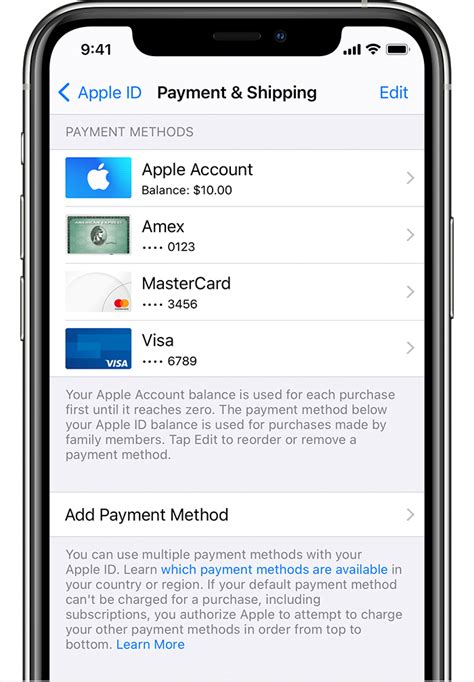 how to check payment method on apple id