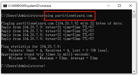 how to check ping in cmd prompt