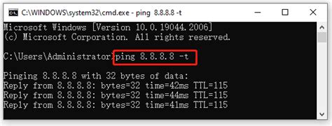 how to check ping in command prompt