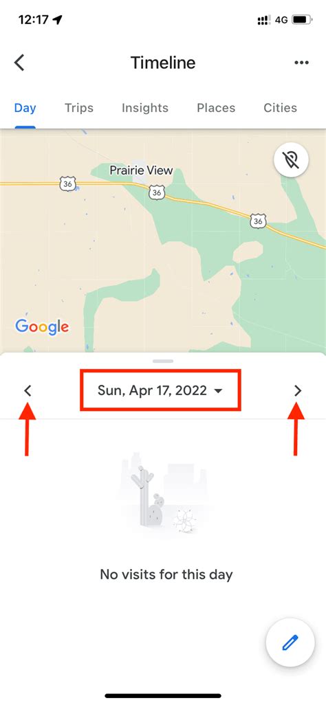 how to check previous dates on google maps