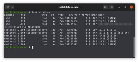 how to check service name using port in linux