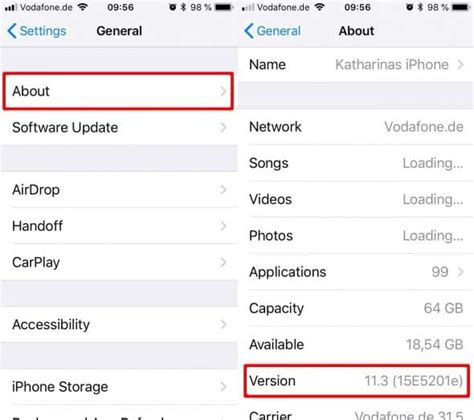 how to check software version on iphone 11