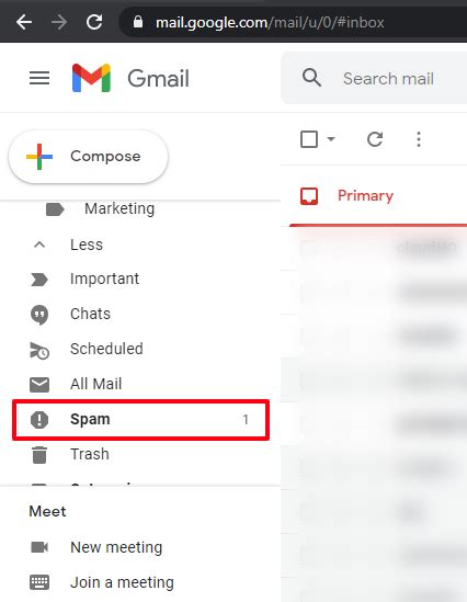 how to check spam folder in gmail app