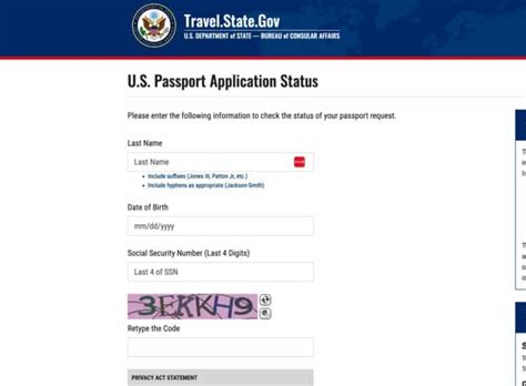 how to check the application status of passport
