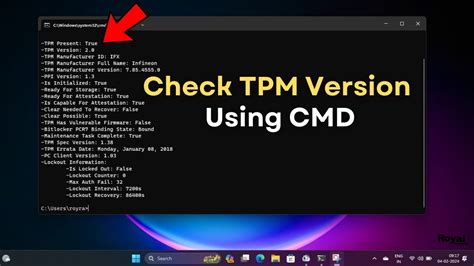 how to check tpm version in cmd