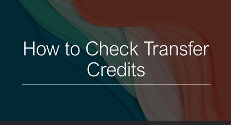 how to check transfer credits bergen