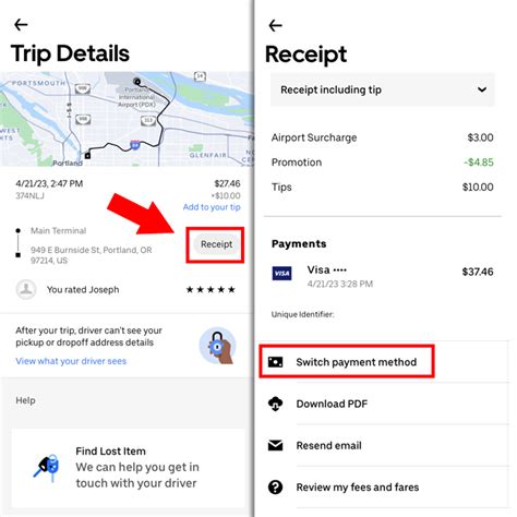 how to check uber payment method