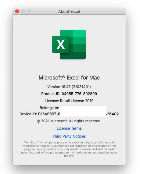 how to check version of excel on mac