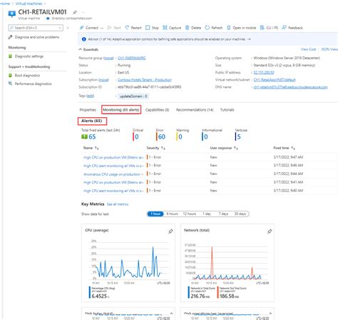 how to check vm uptime in azure portal