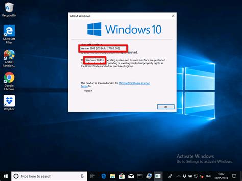 how to check windows 10 patch version