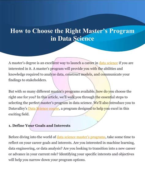 how to choose the right master's program