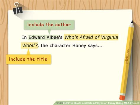 how to cite a quote from a play in text