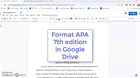 how to cite apa 7th edition in google docs