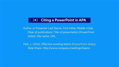 how to cite references in apa format in powerpoint