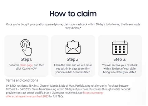 how to claim cashback from samsung