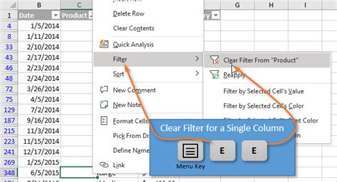 How To Clear A Filter In Excel Shortcut