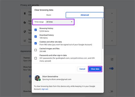 how to clear browsing data on chrome incognito