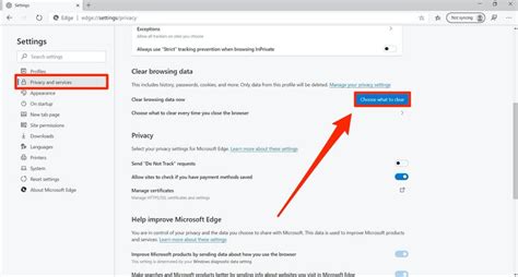 how to clear cache and cookies from edge browser