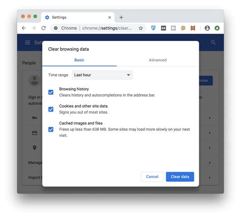 how to clear cache and cookies on mac using chrome