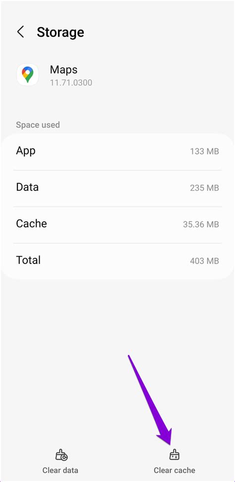 how to clear cache and data on google maps