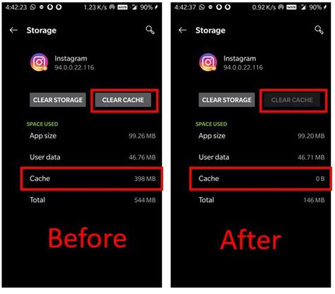 how to clear cache on instagram in app