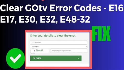 how to clear error code from gotv
