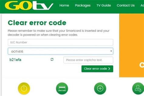 how to clear error code on gotv after payment in kenya
