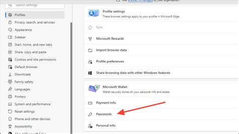 how to clear passwords from microsoft wallet