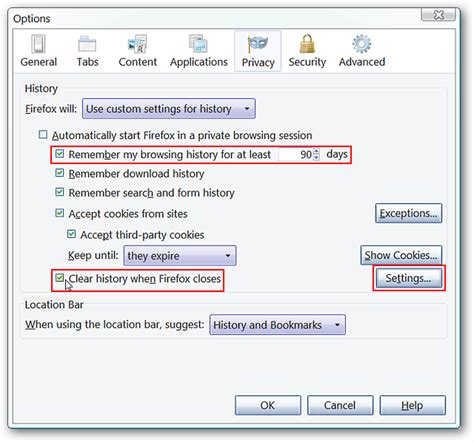 how to clear private browsing history in firefox