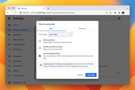 how to clear the cache in chrome on a mac